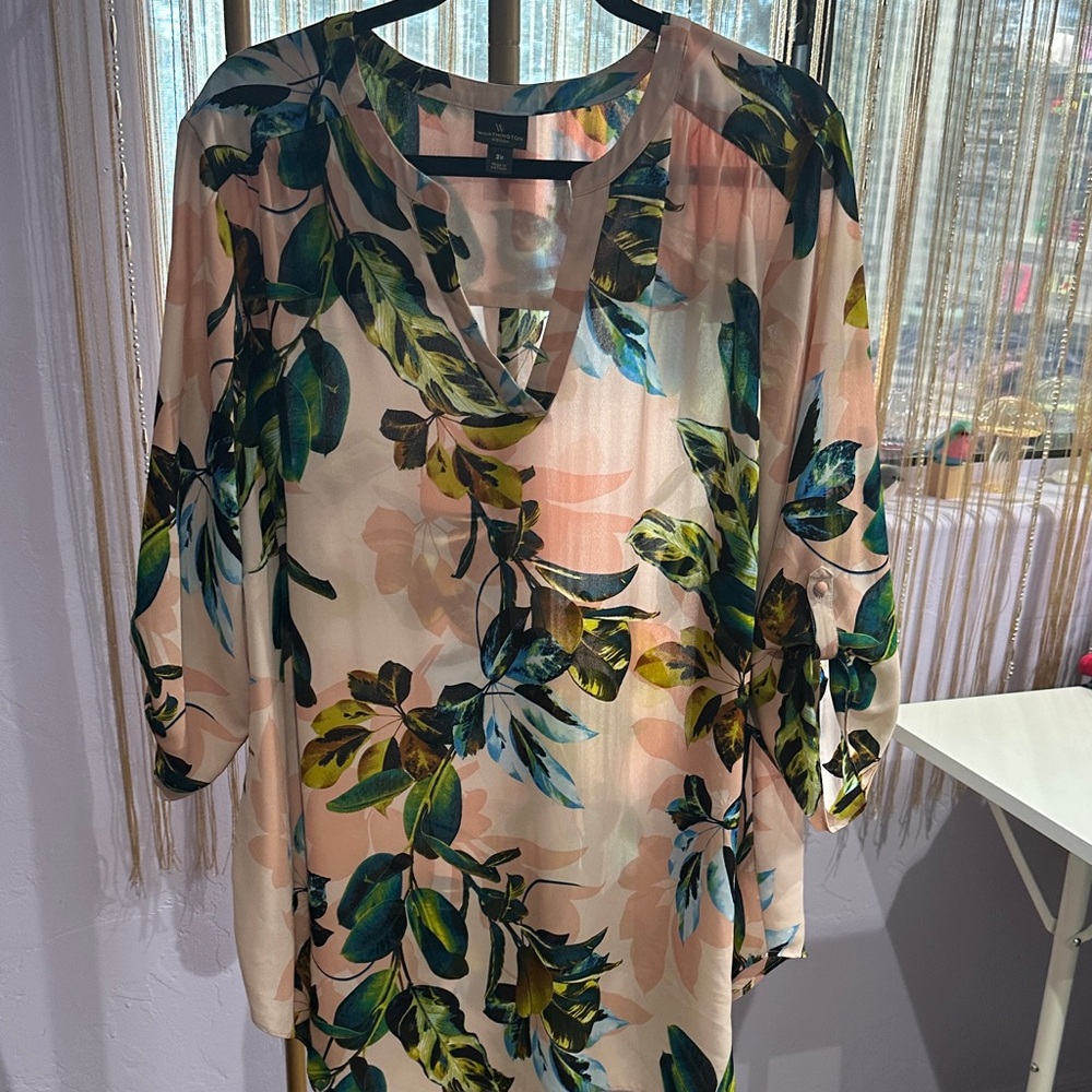 Worthington Multicolor V-Neck Blouse